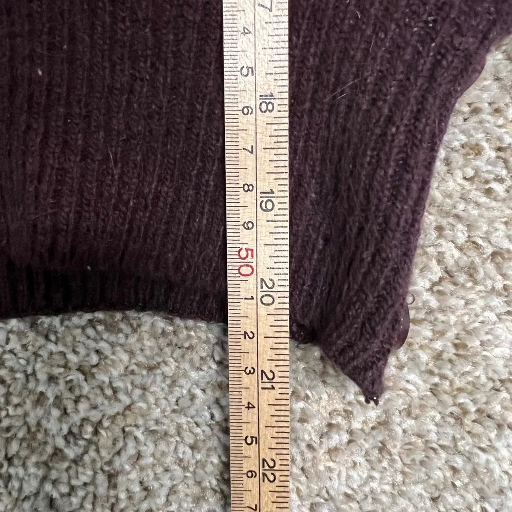 Fenn Wright & Manson Vintage Silk Angora Striped Cropped Sweater Purple Red L